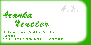 aranka mentler business card